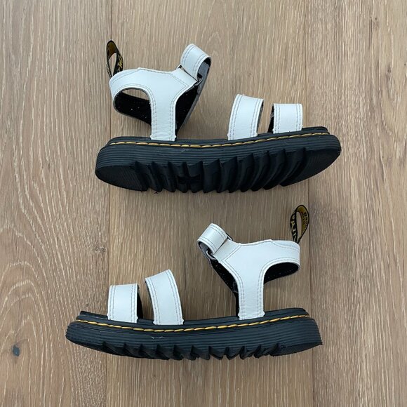 Dr. Martens Shoes Junior 13 Klaire Leather Strap Sandals White T Lamper Doc - Picture 7 of 16